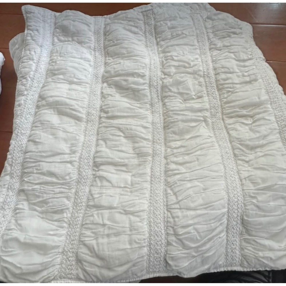 Noble Excellence Euro Sham White Cotton Textured Bedding‎ Pillow Cover king